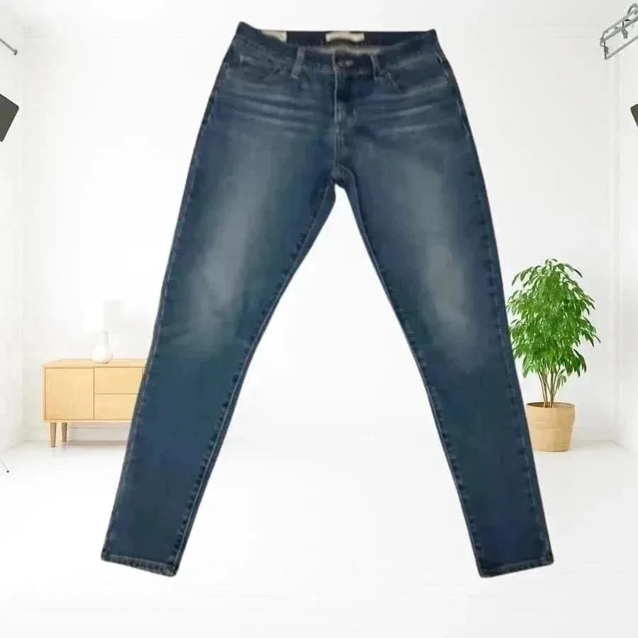 Levi's premium 710 skinny crop taille haute medium, stretch bleu – photo 11